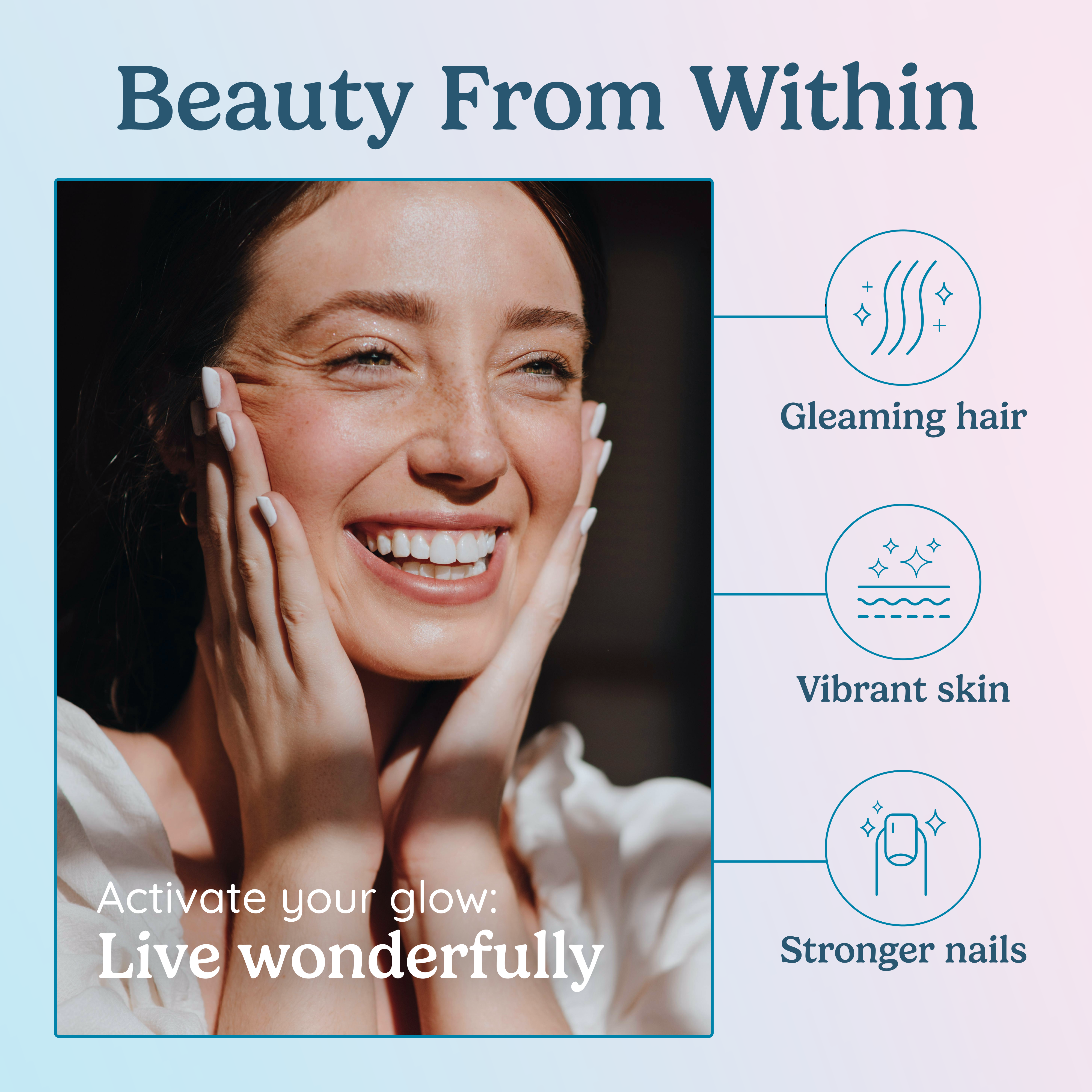 Gleaming Hair. Vibrant Skin. Stronger Nails.